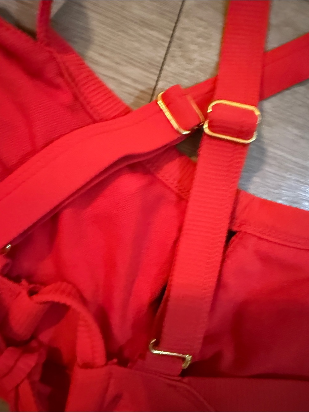 Target Red Ribbed Cross-Back Bikini Top - Picture 5 of 5